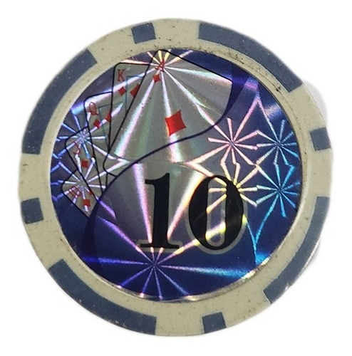 Imagen 1 de 7 de Tubo 25 Fichas De Poker Numeradas X 11.5grs N10 Azul