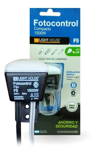 Fotocontrol F5 Hasta 1500w Pack X 6 Unidades Light House
