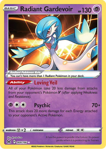 Radiant Gardevoir 069/196  Lost Origin Sword & Shield