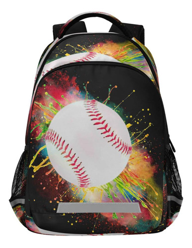 Mochila Para Niños Dussdil Colorful Splashing Baseball, Tall