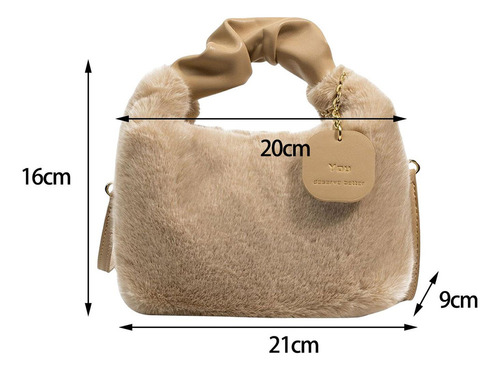 / Bolso De Mano De Felpa Suave For Mujer, Bandolera, Moda