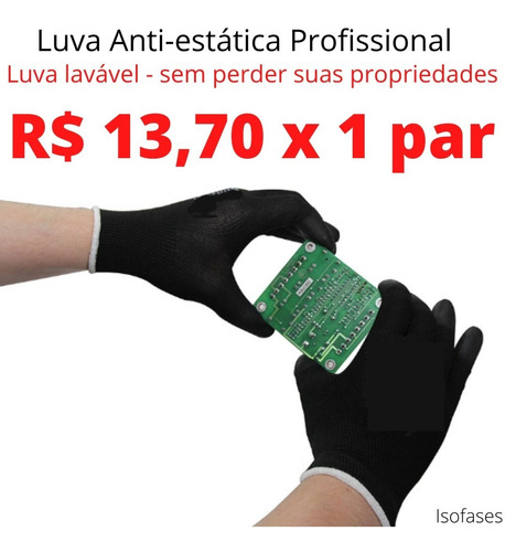 Par Luvas P/ Manutenção De Placas Eletrônicas E Celulares P