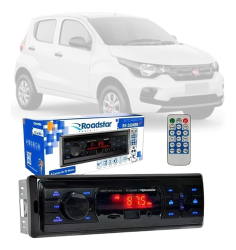 Aparelho Radio Mp3 Fm Usb Bluetooth Roadstar Fiat Mobi