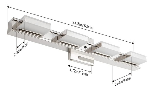 Luz Led Moderna De Tocador De 24 Pulgadas 4 Luces 3000 ...