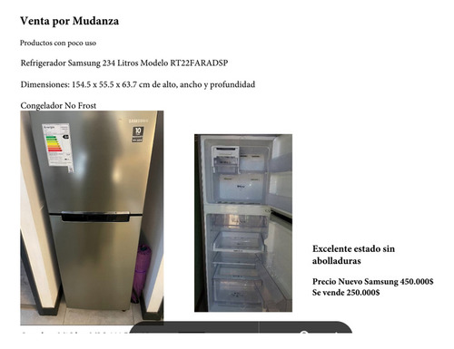 Refrigerador Samsung Rt22faradsp 234l No Frost - Leerdescrip
