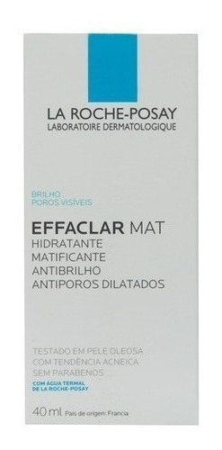 Crema Mat La Roche-Posay Effaclar día/noche para piel grasa de 40mL/40g