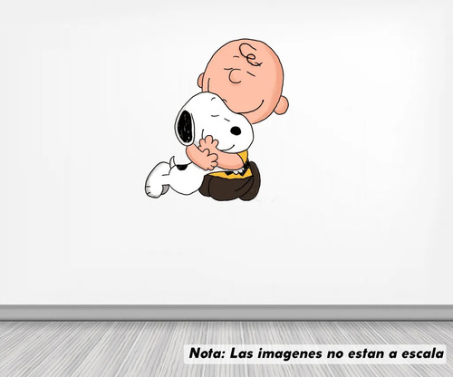 Vinil Sticker Pared 90cm Snoopy Abrazo Charlie L2-30