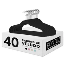 Comprar Kit 40 Cabide Infantil Veludo Cabide Infantil aveludado Slim Antideslizante Ultra Fino Kontuz Cor Preto