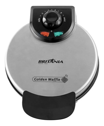 Maquina De Fazer Waffle Elétrica Grill Britânia Golden 850w