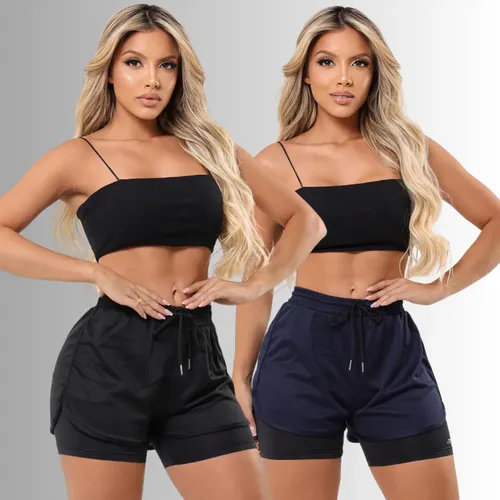 Kit 2 Short Duplo Compreensão Fitness