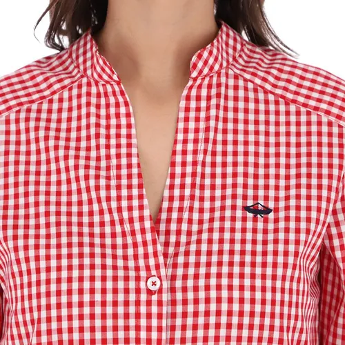 Camisa cuadros rojos y blancos mujer new arrivals