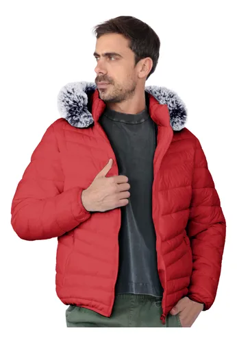 Chamarra con gorro de peluche para hombre hotsell