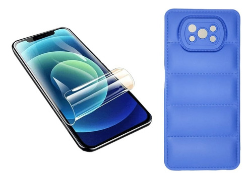 Funda Puffer + Hidrogel Compatible Con Pocophone Poco X3 Pro