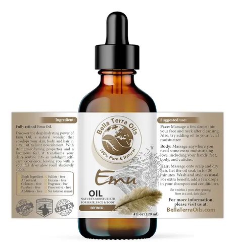 Aceites De Bella Terra Aceite Emu 4oz El Último Elixir De De