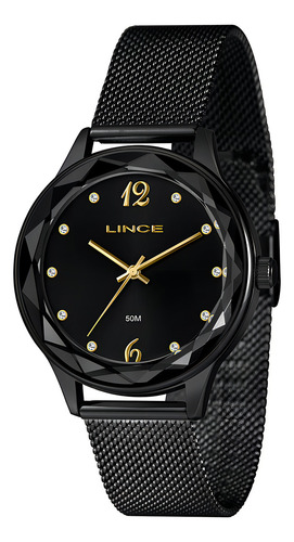 Relógio Feminino Lince Preto Lrn4826l40 P2px - Grande 40mm