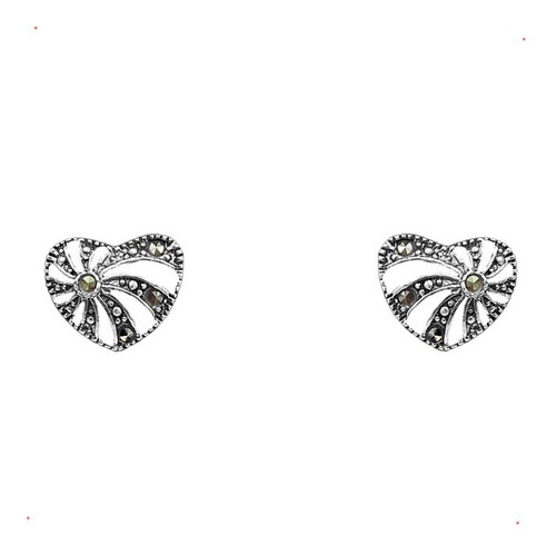 Aretes Corazon Marquesita Plata 925 Con Envio