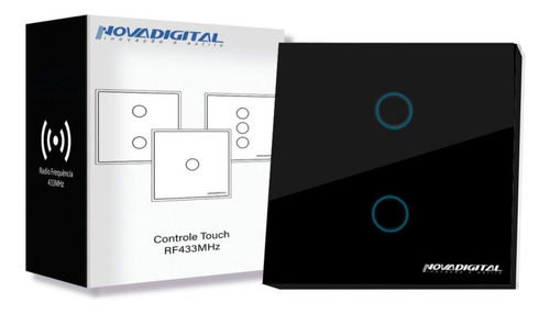 Interruptor Touch 02 Botões Sem Fio Com Rf433mhz Novadigital