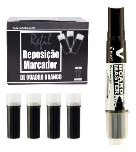 Pincel Marcador De Quadro Branco Original Pilot + 12 Cargas