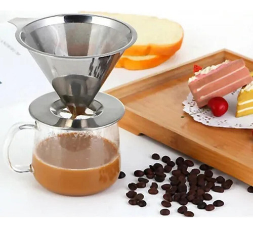 Coador De Café De Aço Inoxidável Para Despejar, Sem