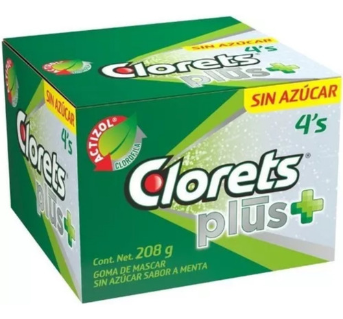 Clorets 4's Sin Azucar Plus 40 Pzas