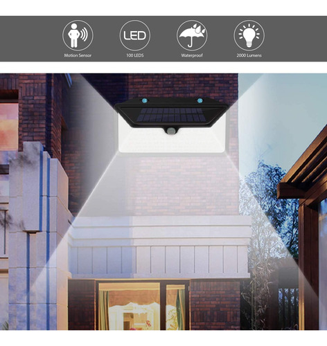 Luces Solares Ip65 Impermeables Para Exterior Con 100 Led