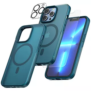 Funda Tauri iPhone 13 Pro Max 6.7 Magsafe +protectores Azul