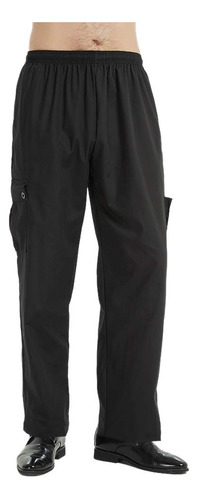 Toptie Pantalon De Chef Holgado Negro Con Cintura Elastica P