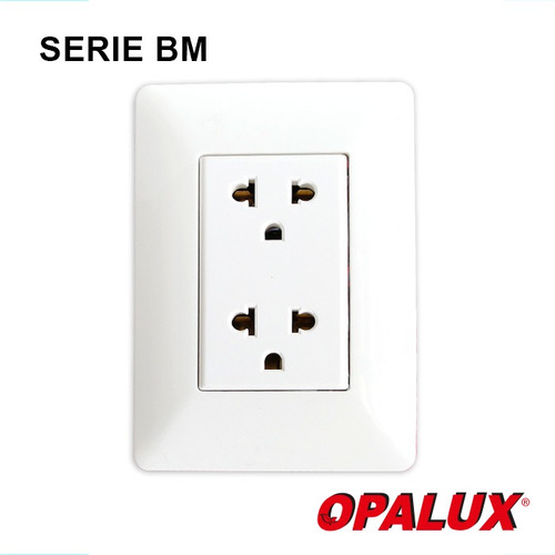 Opalux Tomacorriente Doble Universal Línea Tierra 3 Unidades