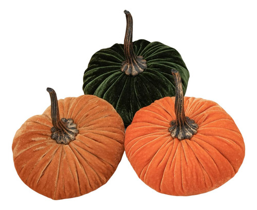 3 Piezas De Calabazas De Terciopelo, Calabazas De Estilo C