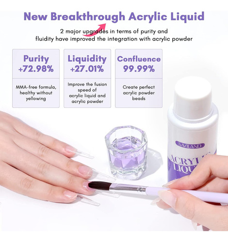 Saviland Kit De Uñas Acrílicas Con Taladro: Kit Profesional