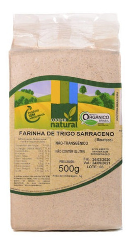 Kit 3x: Farinha Trigo Sarraceno Orgânico Coopernatural 500g
