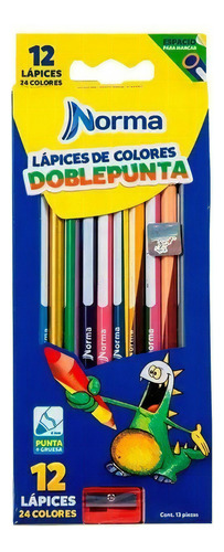 Lapices De Colores Norma® Doble Punta Con Sacapuntas