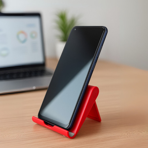 Suporte De Mesa Universal Celular Tablet - Vermelho