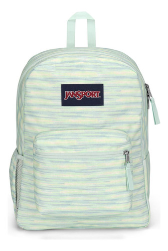 Mochila Jansport Cross Town de los 70 con tinte espacial y menta fresca