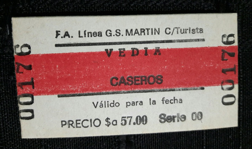 Boleto De Tren De Estación Vedia A Estación Caseros 