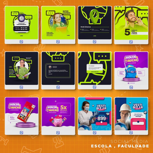 Pack 150 Artes Volta Ás Aulas, Escola, Faculdade Photoshop