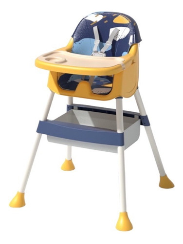 Silla De Comer Ajustable Para Bebé Mod:confort Amarillo/azul