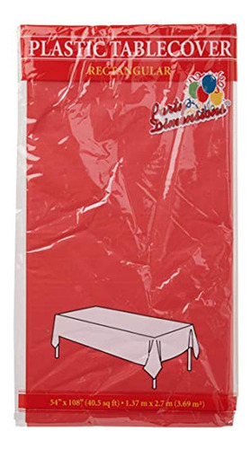 Mantel De Plástico Rectangular,color Rojo. Marca Pyle