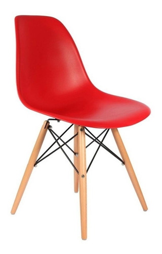 Cadeira de jantar Elidy Charles Eames Eiffel, estrutura de cor  vermelho, 1 unidade