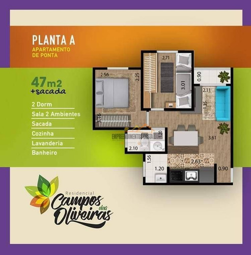 Imagem 2 de 10 de Apartamento Com 2 Dormitórios À Venda, 47 M² Por R$ 181.700,00 - Bambu - Porto Feliz/sp - Ap0552