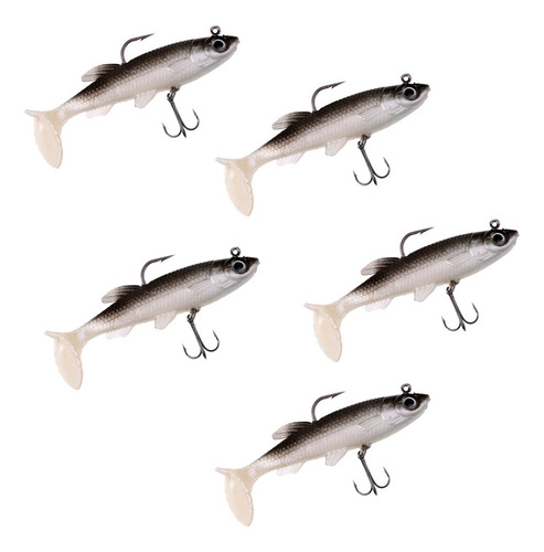 Nohle 5pcs Señuelos De Pesca Blandos Pido Forma 3d Ojo Pez