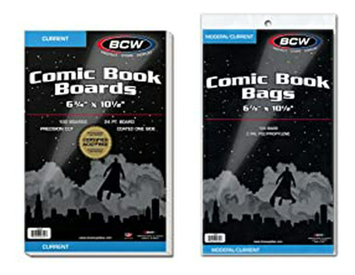 100 comic Book Bags & Boards Bundle Tamaño Actual