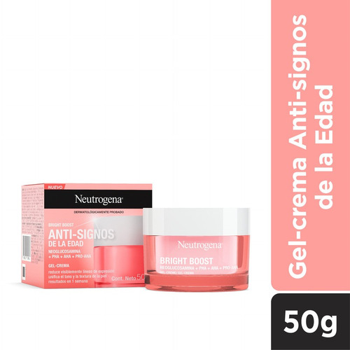 Imagen 1 de 4 de Neutrogena Bright Boost Gel Face Cream Hidrata E Ilumina 50g Momento De Aplicación Noche Tipo De Piel Todo Tipo