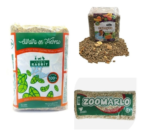 Combo Cobayos Y Roedores Alimento Balanceado Alfalfa Marlo