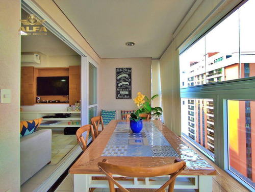 Imagem 8 de 30 de Apartamento Na Praia 3 Dormitórios 1 Suíte Varanda Gourmet 2 Vagas Piscina Churrasqueira Pitangueiras Guarujá. - Ap1197