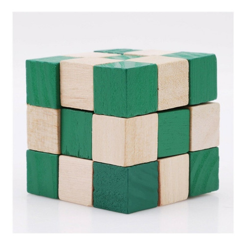 Cubo Rubik Puzzle - Madera - Colores - Antiestrés  