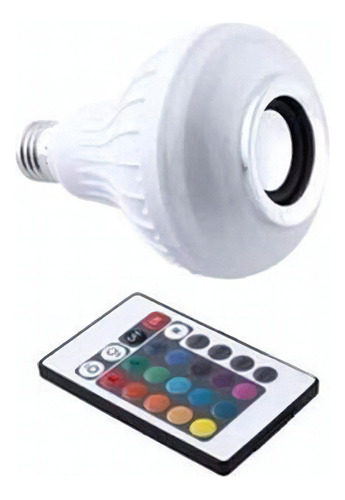 Lampada De Led Music Bluetooth Rgb Com Branco 12w