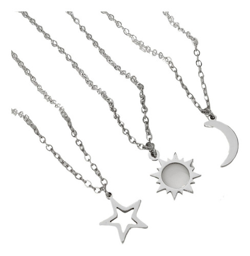 Collares De Tarjetas De Amigos Con Sol, Luna Collar Sencillo
