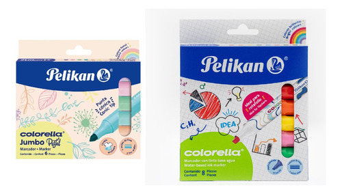12 Marcadores Pelikan Colorella Tonos Pastel  +  Surtidos  