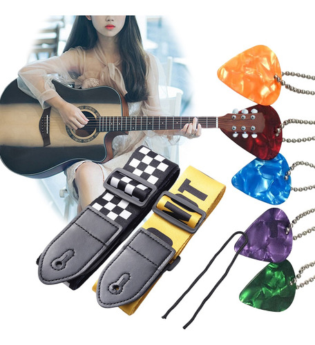 Strap Guitarra Bajo Ajustable Con Porta Plumillas Correa